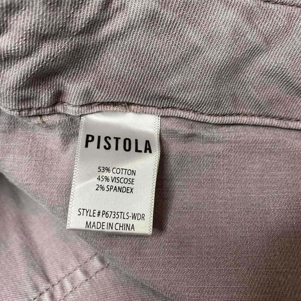 PISTOLA Straight Leg Pant Women Size 31 Pale Purple Cropped Utility High Rise - Picture 13 of 15